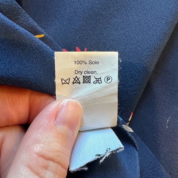 MADEWELL Navy 100% Silk Cacti Blouse - Picture 10 of 11